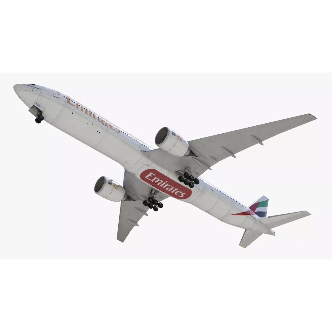 Boeing 777 Emirates Airlines 3D Model – Rigged Animation Asset for Maya - View 16