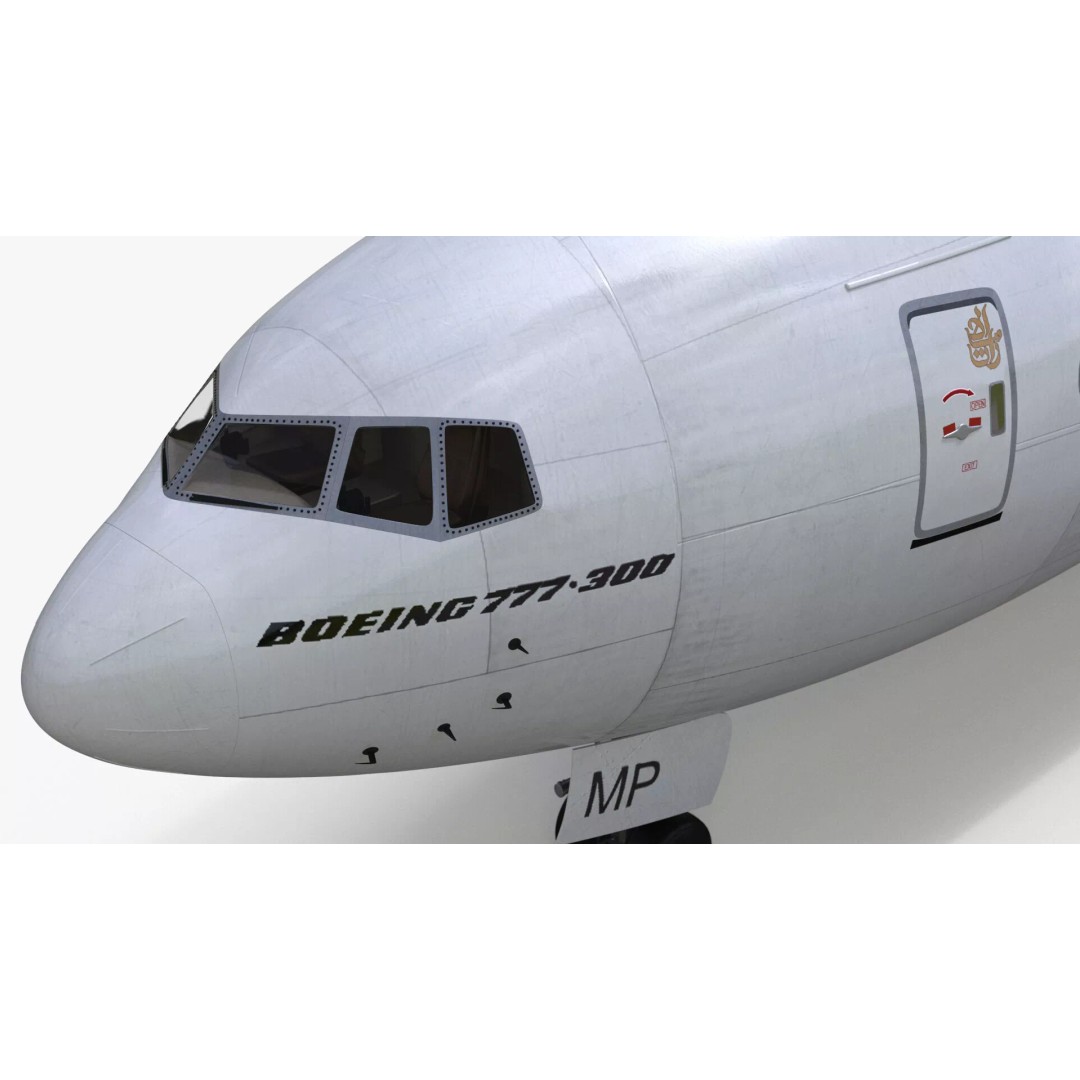 Boeing 777 Emirates Airlines 3D Model – Rigged Animation Asset for Maya - View 19