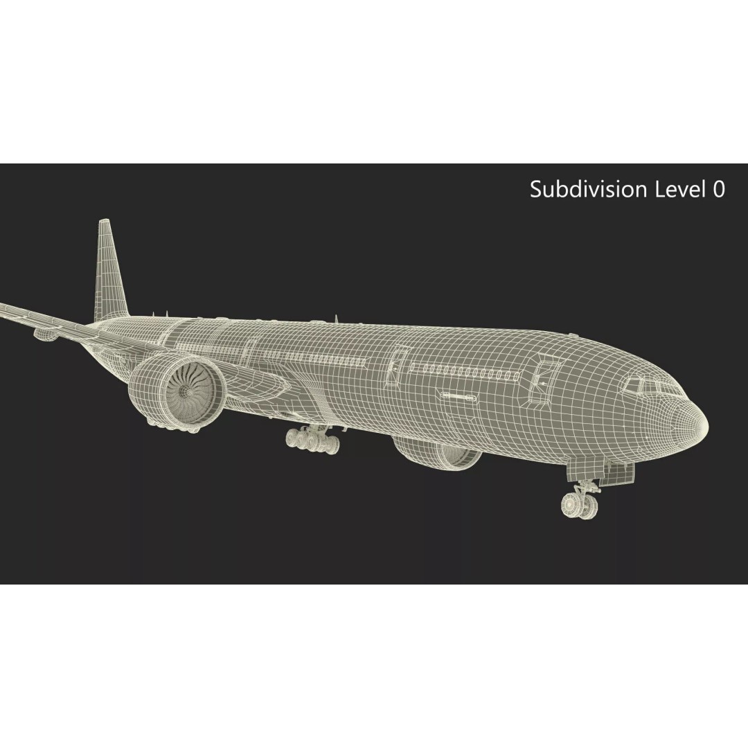Boeing 777 Emirates Airlines 3D Model – Rigged Animation Asset for Maya - View 29
