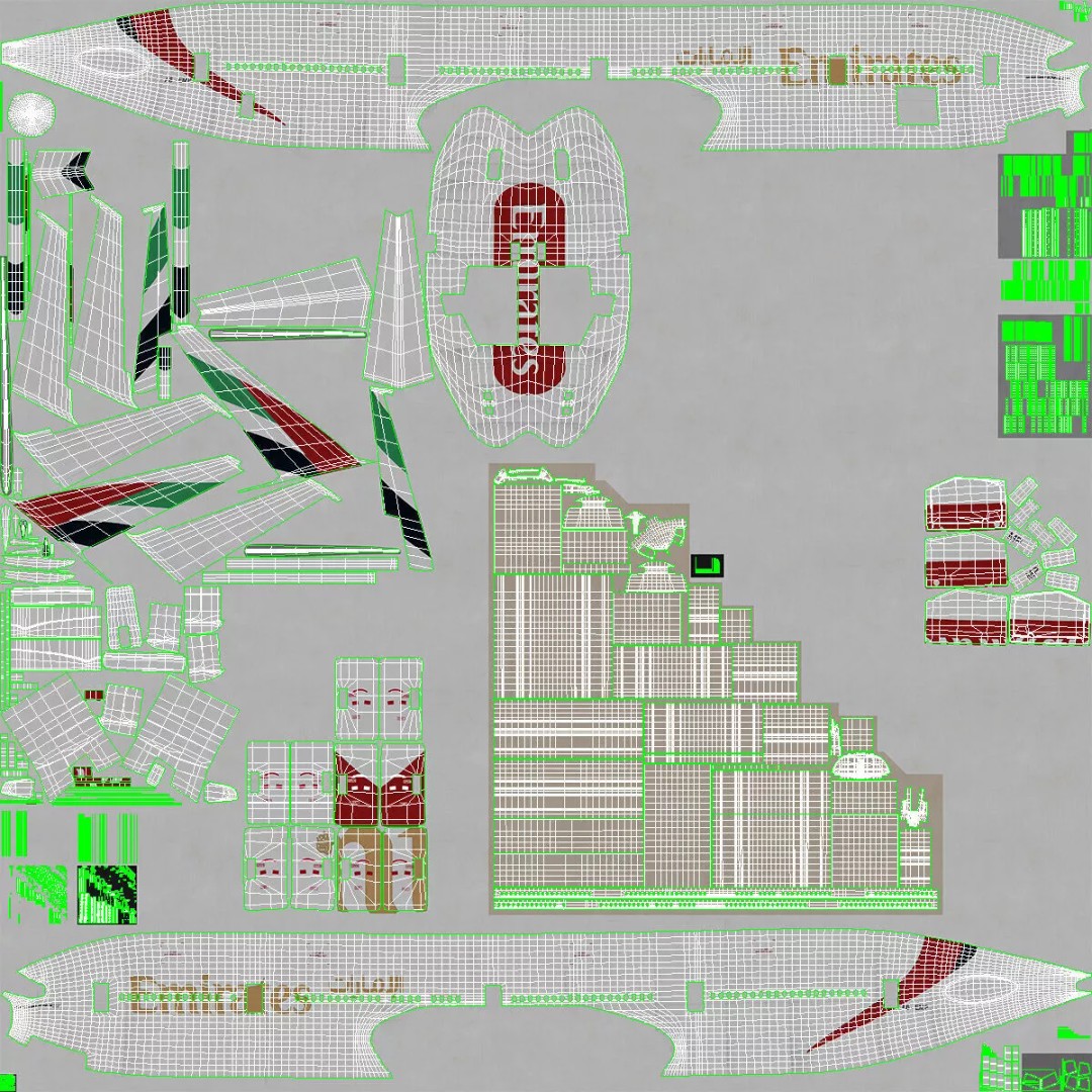 Boeing 777 Emirates Airlines 3D Model – Rigged Animation Asset for Maya - View 37