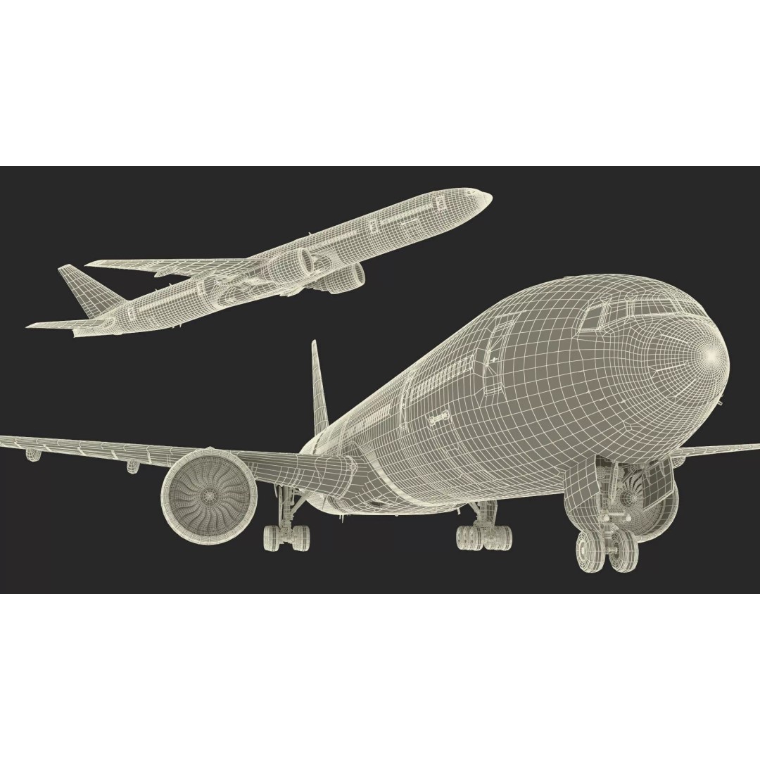 Boeing 777 Emirates Airlines 3D Model – Rigged Animation Asset for Maya - View 40