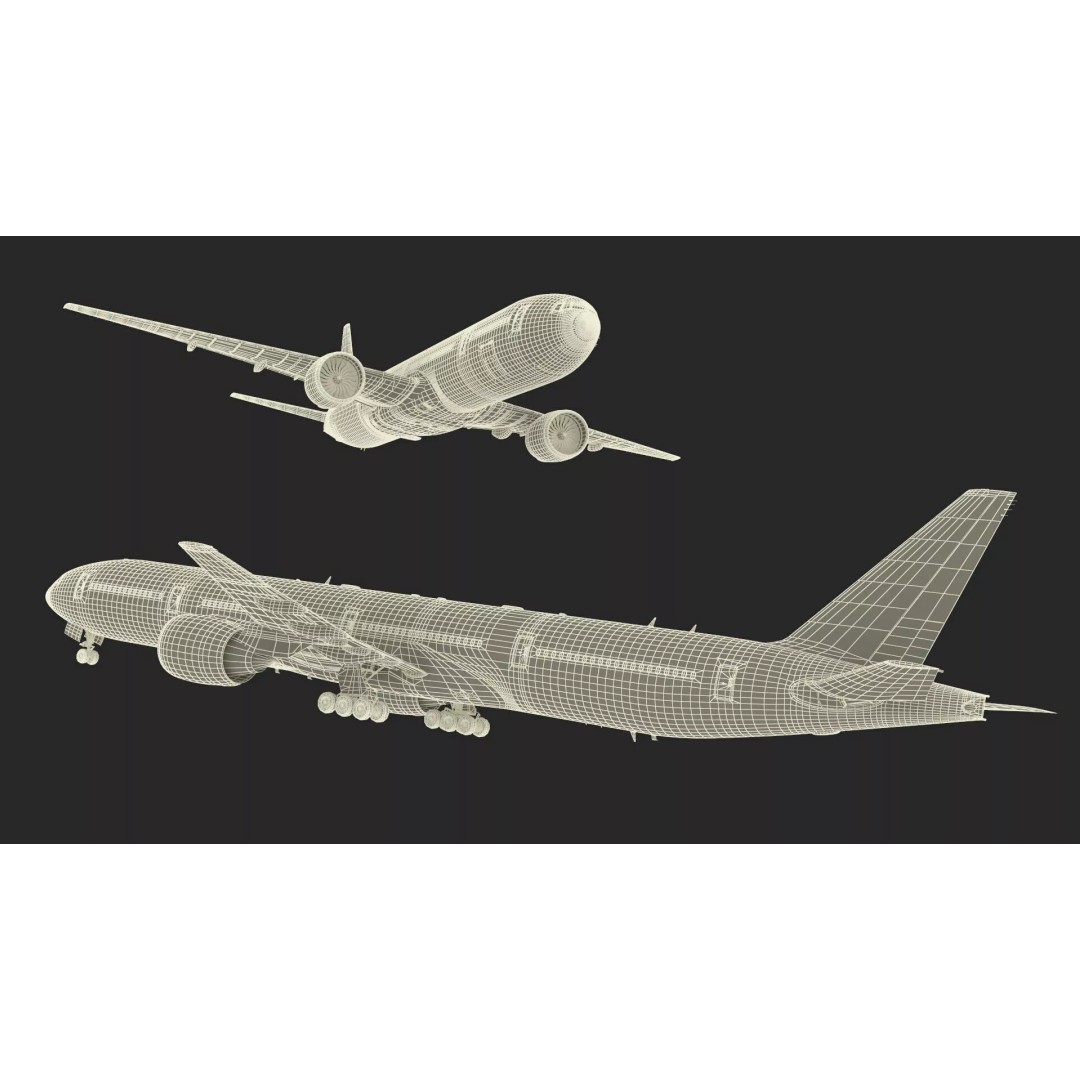 Boeing 777 Emirates Airlines 3D Model – Rigged Animation Asset for Maya - View 41
