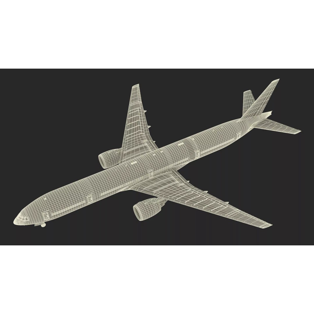Boeing 777 Emirates Airlines 3D Model – Rigged Animation Asset for Maya - View 42