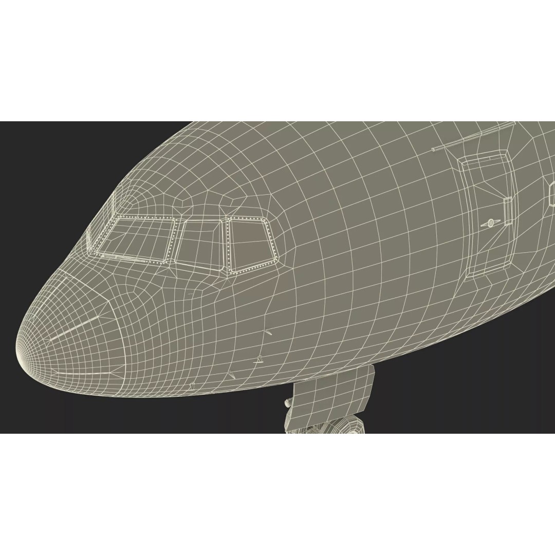 Boeing 777 Emirates Airlines 3D Model – Rigged Animation Asset for Maya - View 45