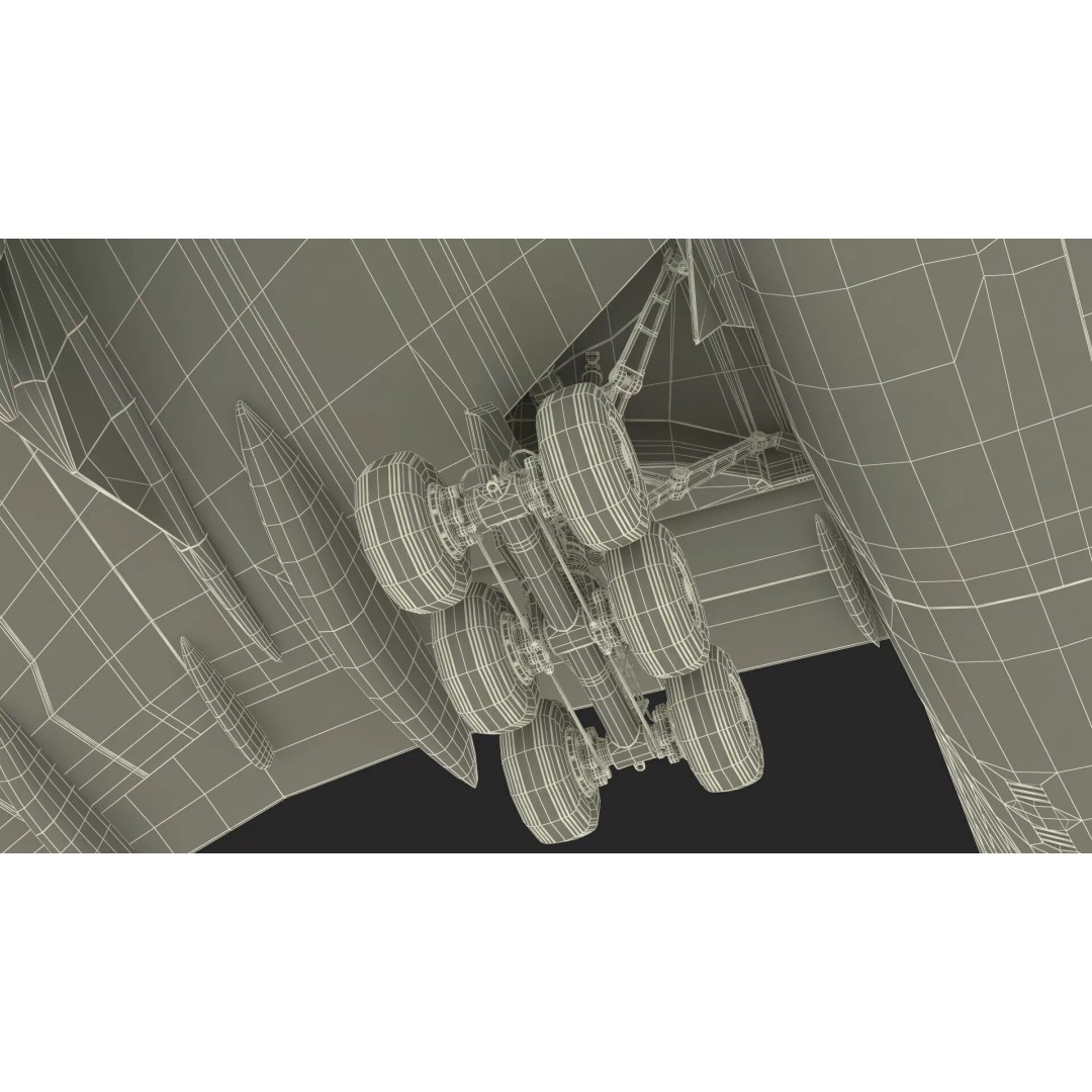 Boeing 777 Emirates Airlines 3D Model – Rigged Animation Asset for Maya - View 47
