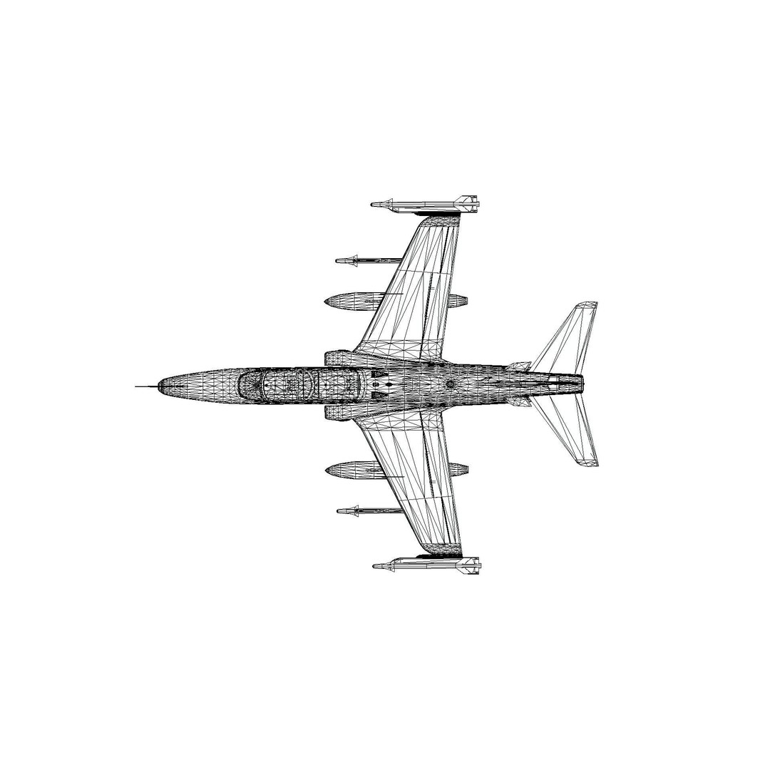 BAE Hawk 127 3D Model – Low Poly Military Aircraft, FBX, Game Ready