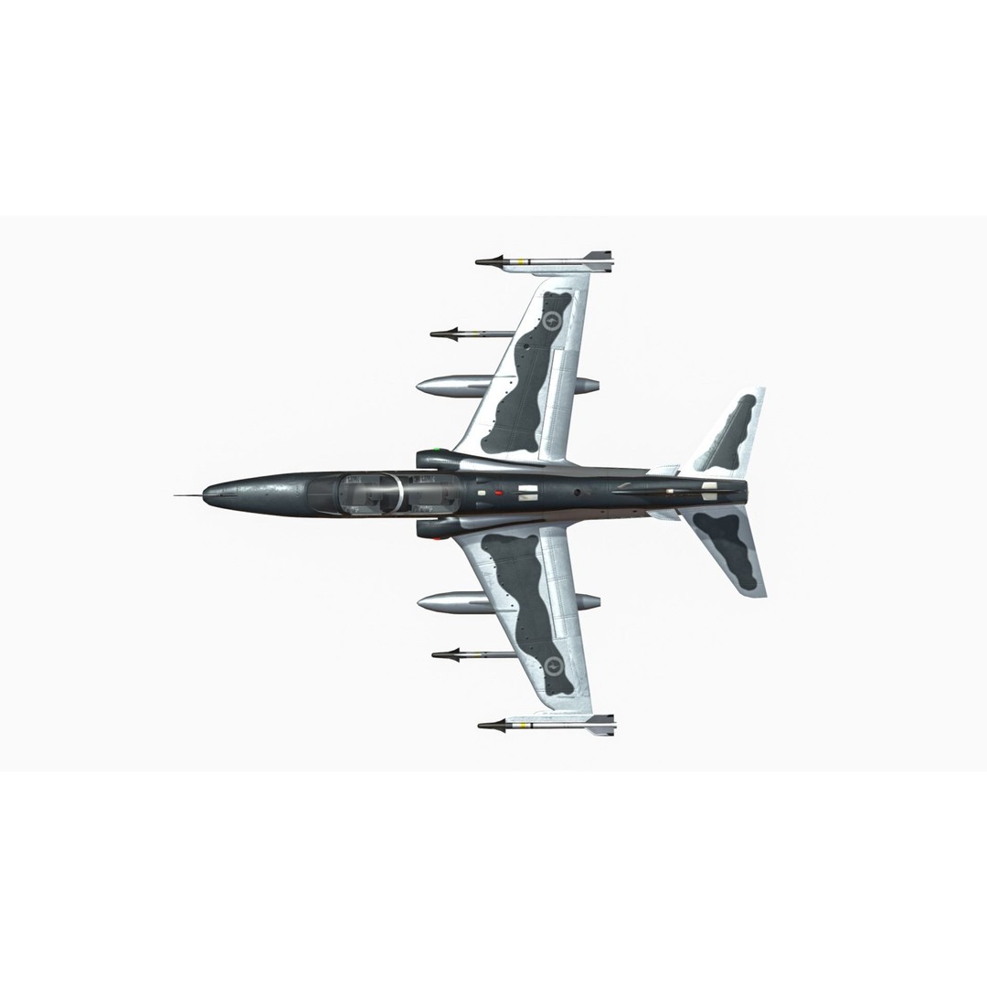 BAE Hawk 127 3D Model – Low Poly Military Aircraft, FBX, Game Ready - View 11