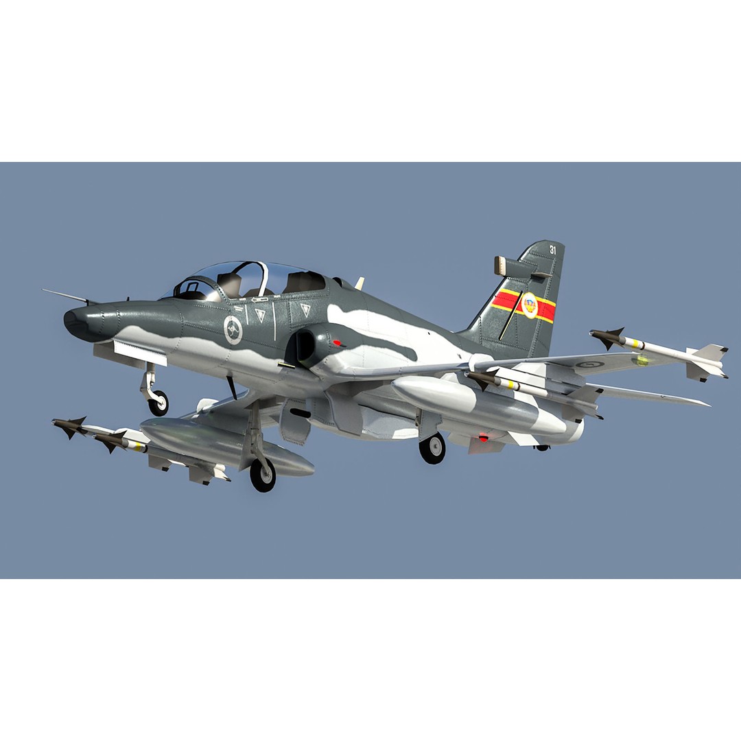 BAE Hawk 127 3D Model – Low Poly Military Aircraft, FBX, Game Ready - View 12