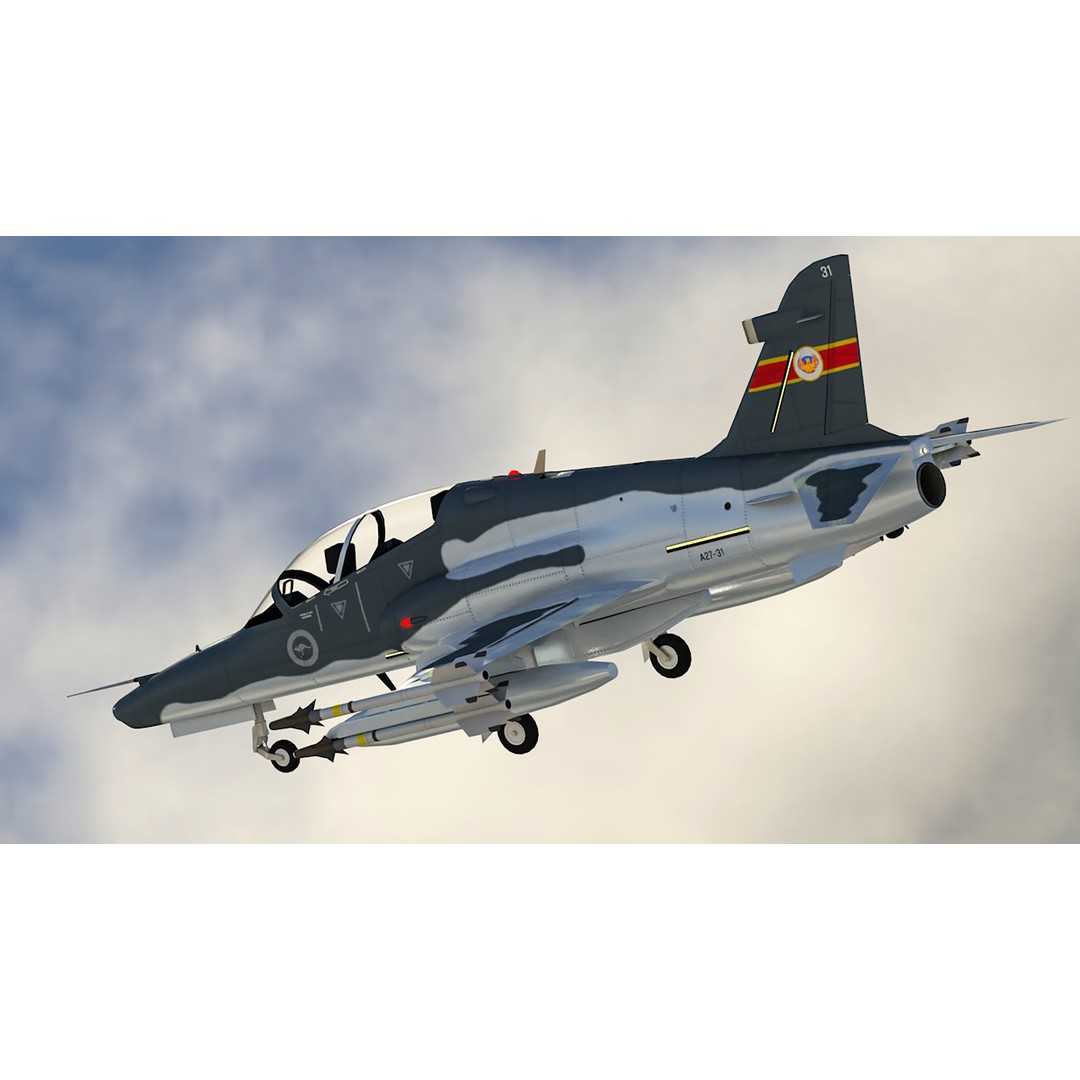 BAE Hawk 127 3D Model – Low Poly Military Aircraft, FBX, Game Ready - View 13