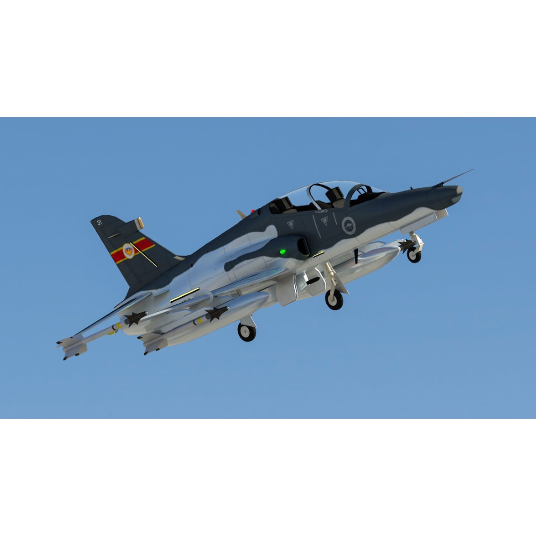 BAE Hawk 127 3D Model – Low Poly Military Aircraft, FBX, Game Ready - View 14