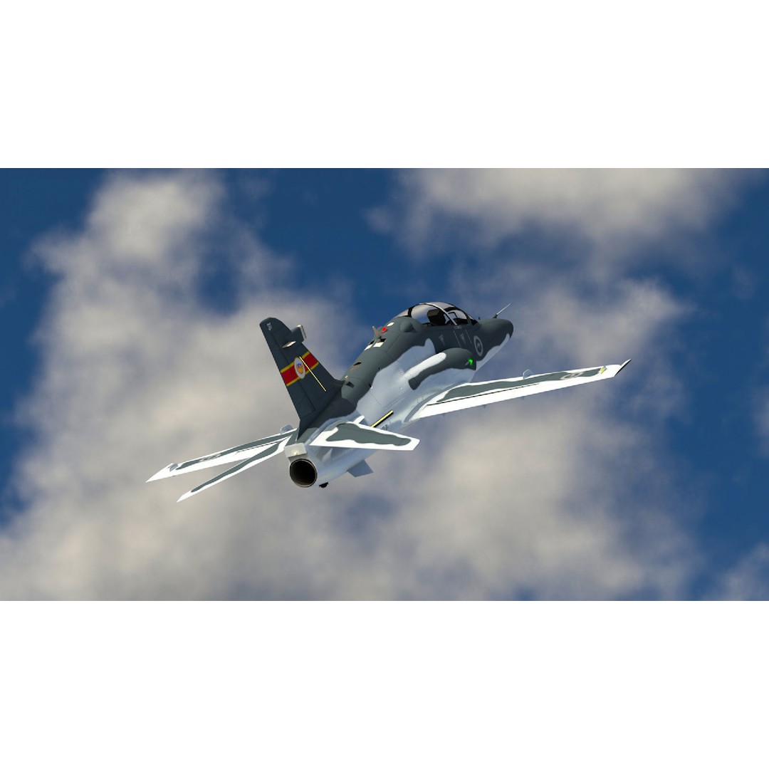BAE Hawk 127 3D Model – Low Poly Military Aircraft, FBX, Game Ready - View 15
