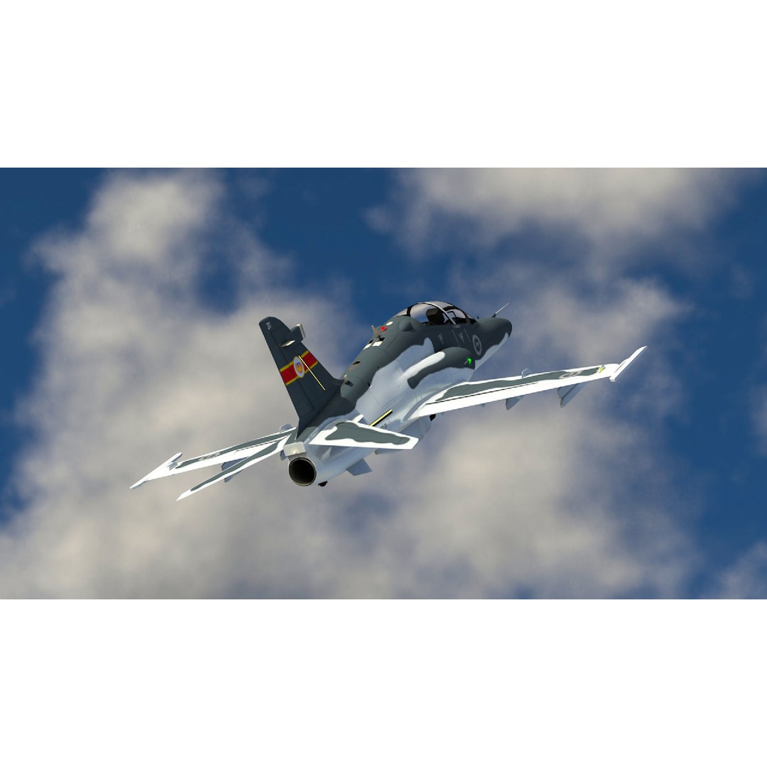 BAE Hawk 127 3D Model – Low Poly Military Aircraft, FBX, Game Ready - View 16