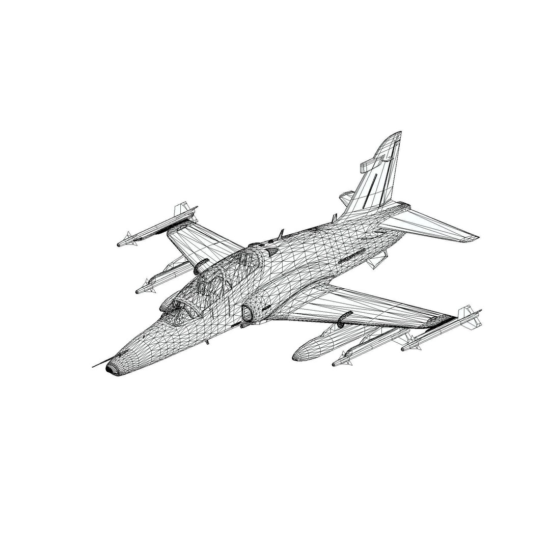 BAE Hawk 127 3D Model – Low Poly Military Aircraft, FBX, Game Ready - View 19