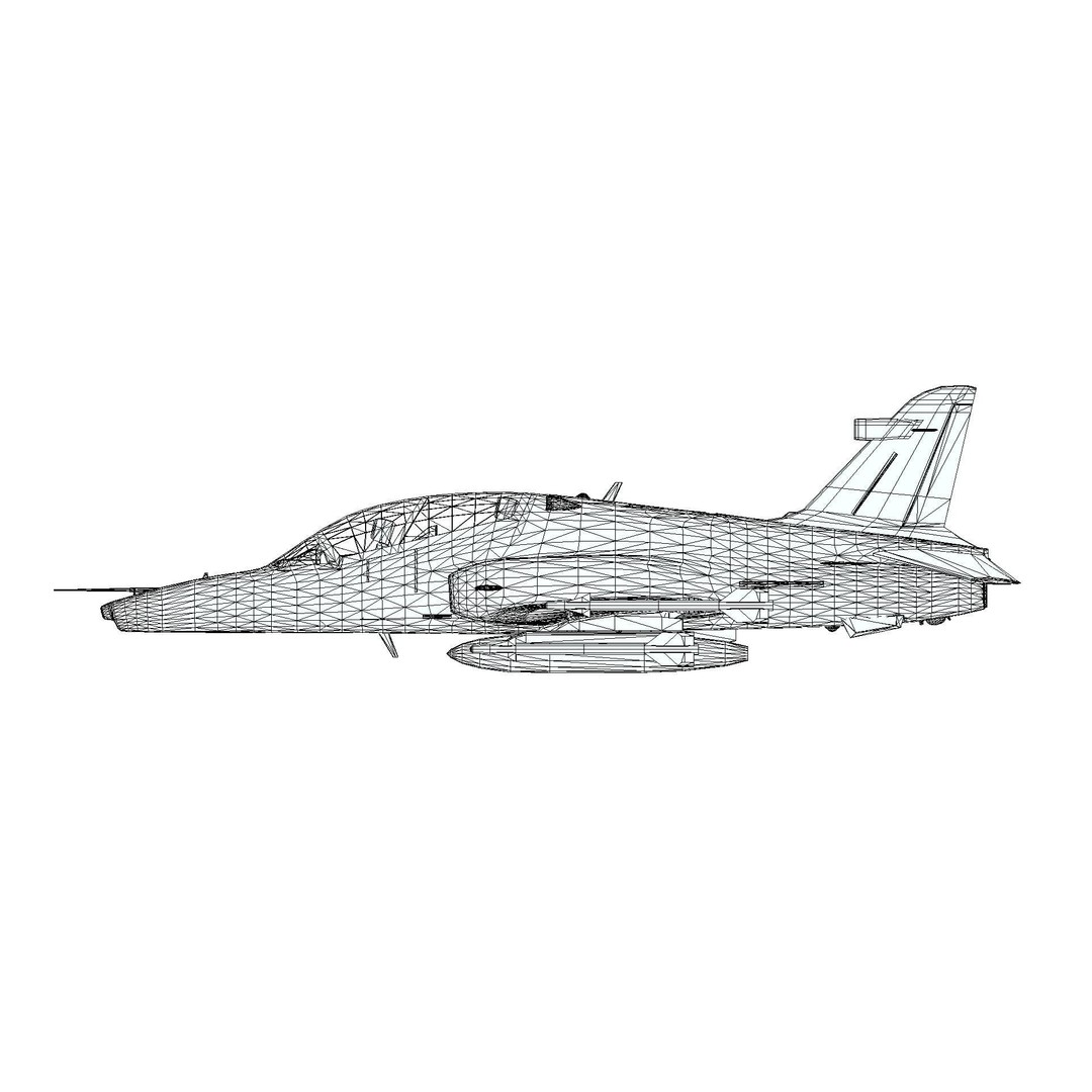 BAE Hawk 127 3D Model – Low Poly Military Aircraft, FBX, Game Ready - View 20