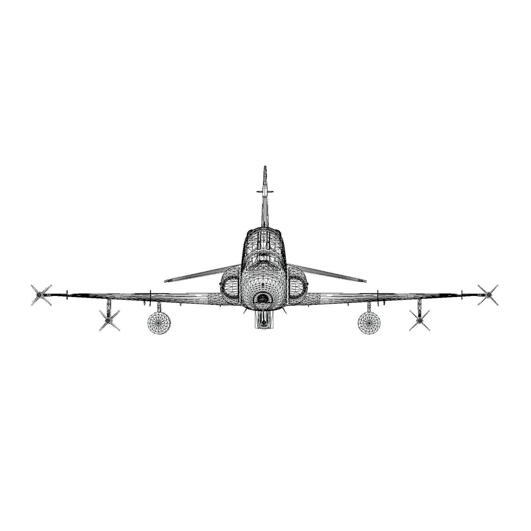 BAE Hawk 127 3D Model – Low Poly Military Aircraft, FBX, Game Ready - View 21
