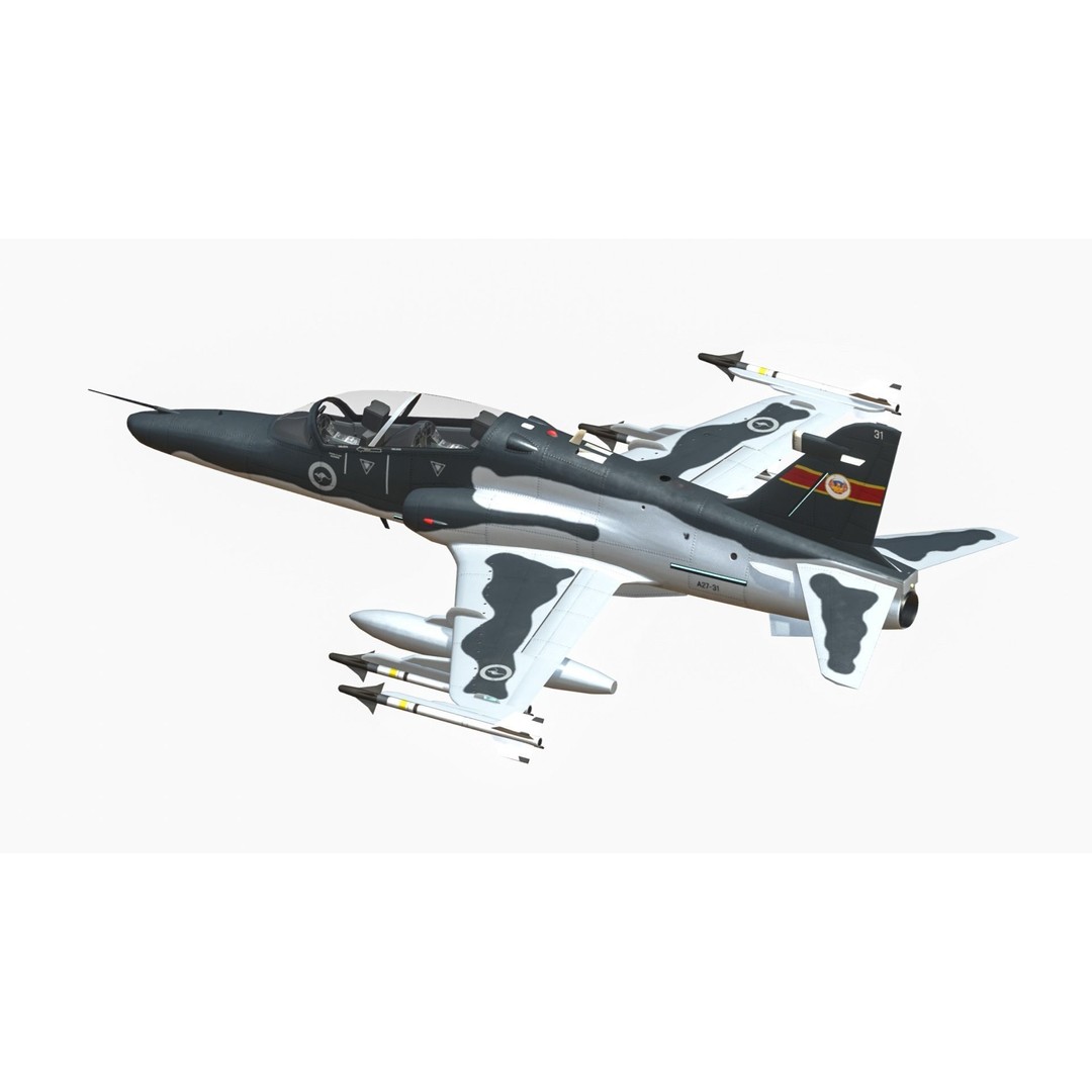 BAE Hawk 127 3D Model – Low Poly Military Aircraft, FBX, Game Ready - View 4