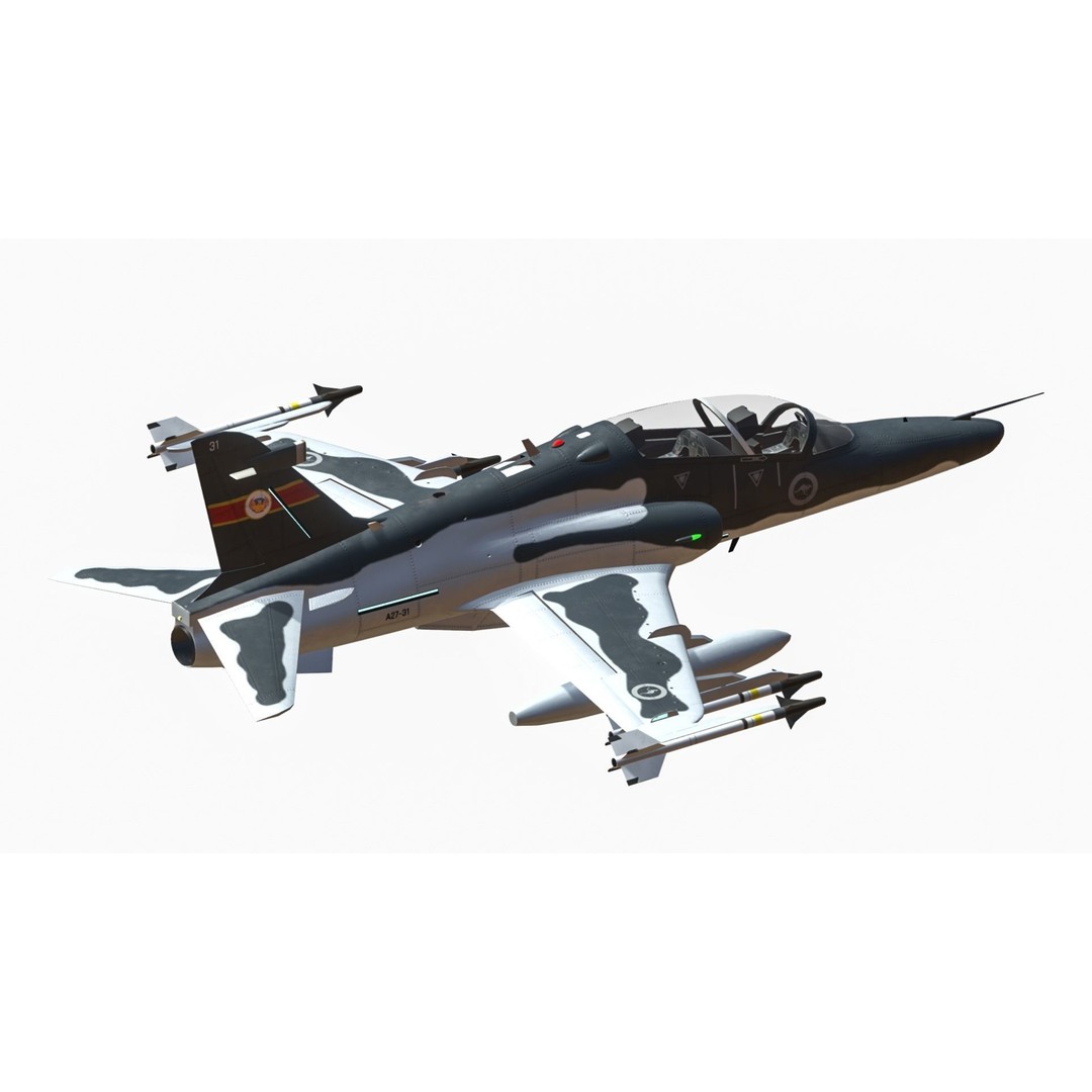 BAE Hawk 127 3D Model – Low Poly Military Aircraft, FBX, Game Ready - View 5