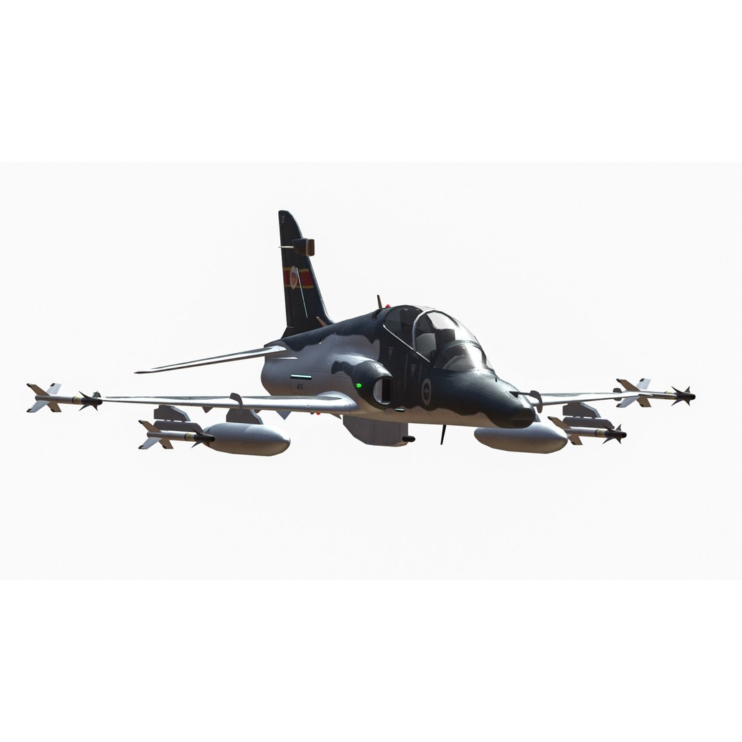 BAE Hawk 127 3D Model – Low Poly Military Aircraft, FBX, Game Ready - View 6