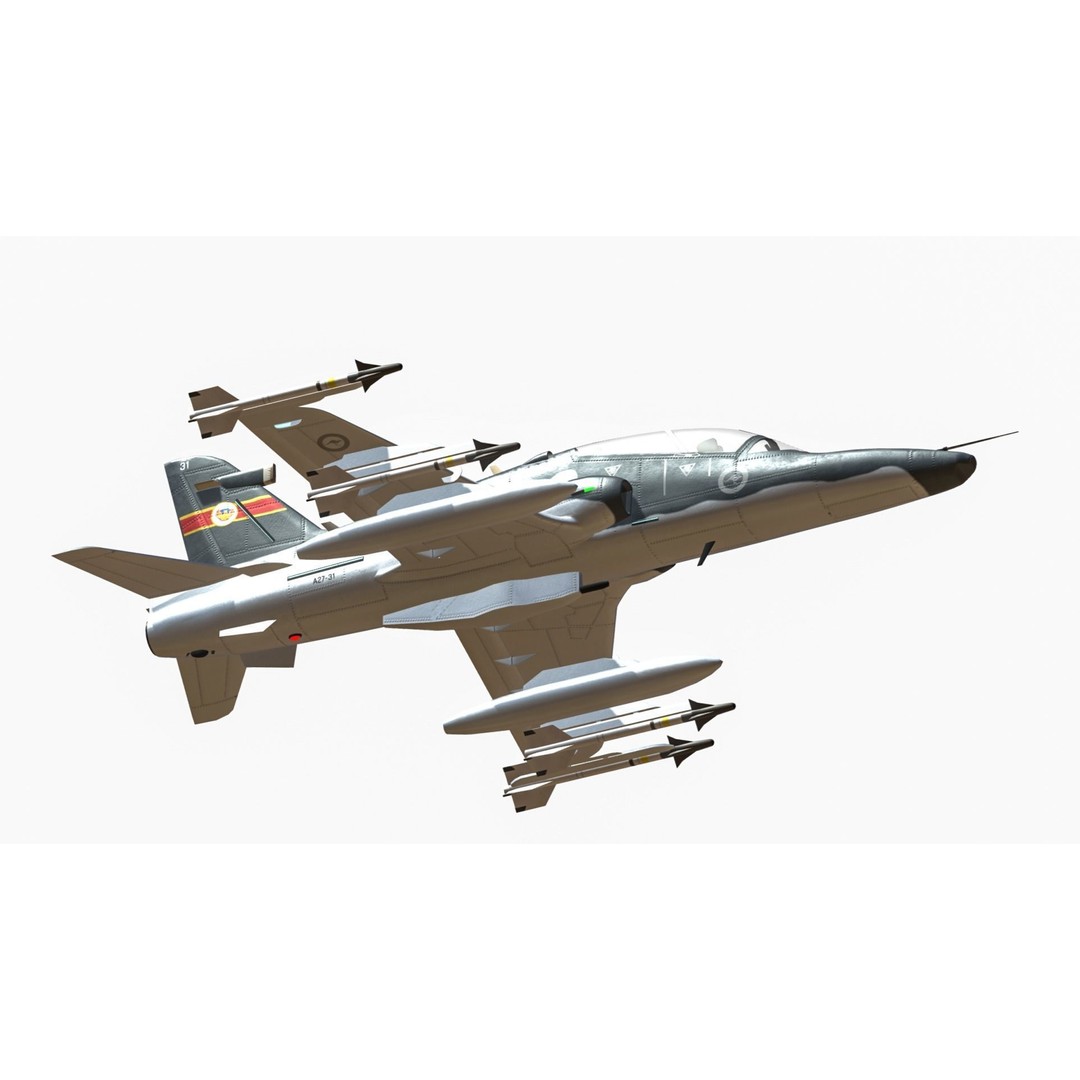 BAE Hawk 127 3D Model – Low Poly Military Aircraft, FBX, Game Ready - View 8