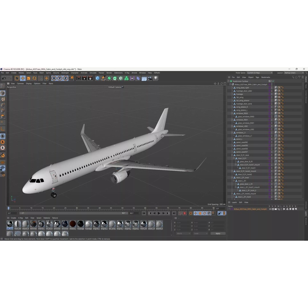 Airbus A321neo 3D Model – High Poly Aircraft with Detailed Cabin and Cockpit