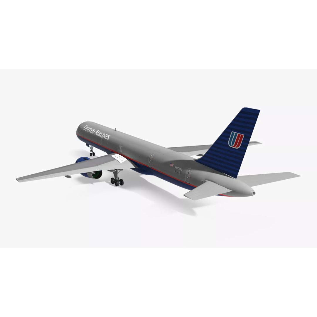 United Airlines Boeing 757 3D Model – Rigged Aircraft for Animation - View 11