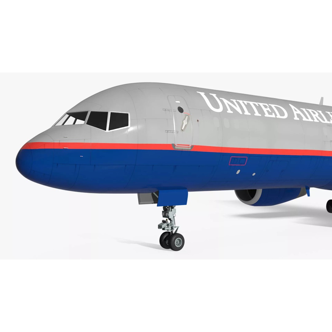 United Airlines Boeing 757 3D Model – Rigged Aircraft for Animation - View 14