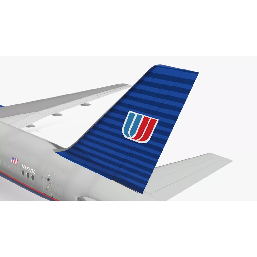 United Airlines Boeing 757 3D Model – Rigged Aircraft for Animation - View 15