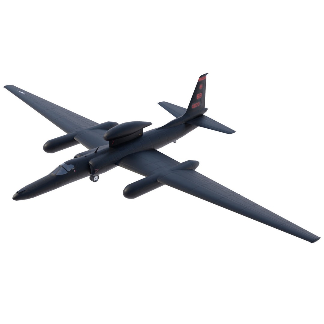 Lockheed U-2S Dragon Lady 3D Model – Low Poly Game Asset, FBX, PBR - View 3