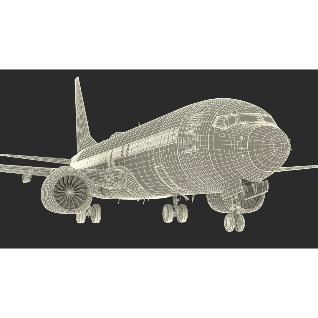 Boeing 737 MAX 8 3D Model – Rigged Aircraft for Maya, PBR Textures - View 29