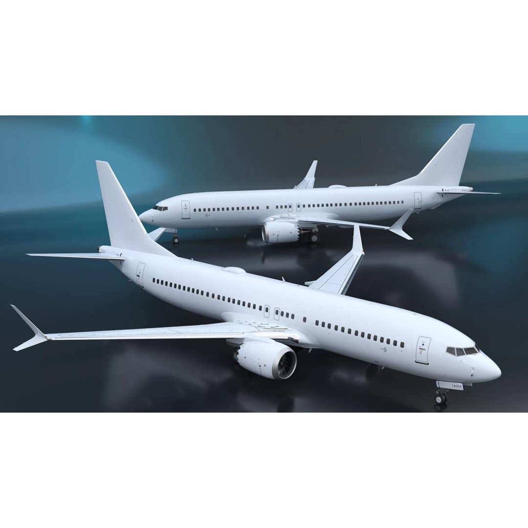 Boeing 737 MAX 8 3D Model – Rigged Aircraft for Maya, PBR Textures - View 7