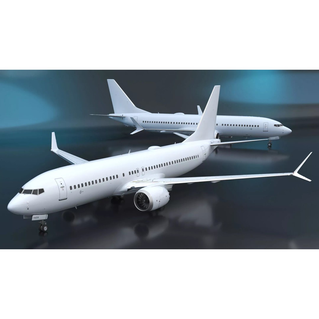 Boeing 737 MAX 8 3D Model – Rigged Aircraft for Maya, PBR Textures - View 8