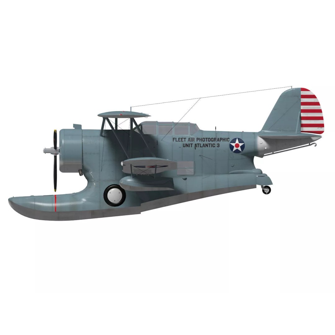 Grumman J2F Duck 3D Model – High Poly Amphibious Aircraft, FBX, OBJ - View 10