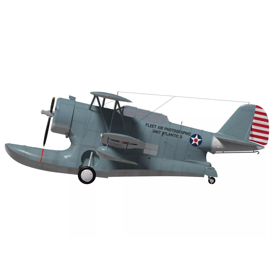 Grumman J2F Duck 3D Model – High Poly Amphibious Aircraft, FBX, OBJ - View 11