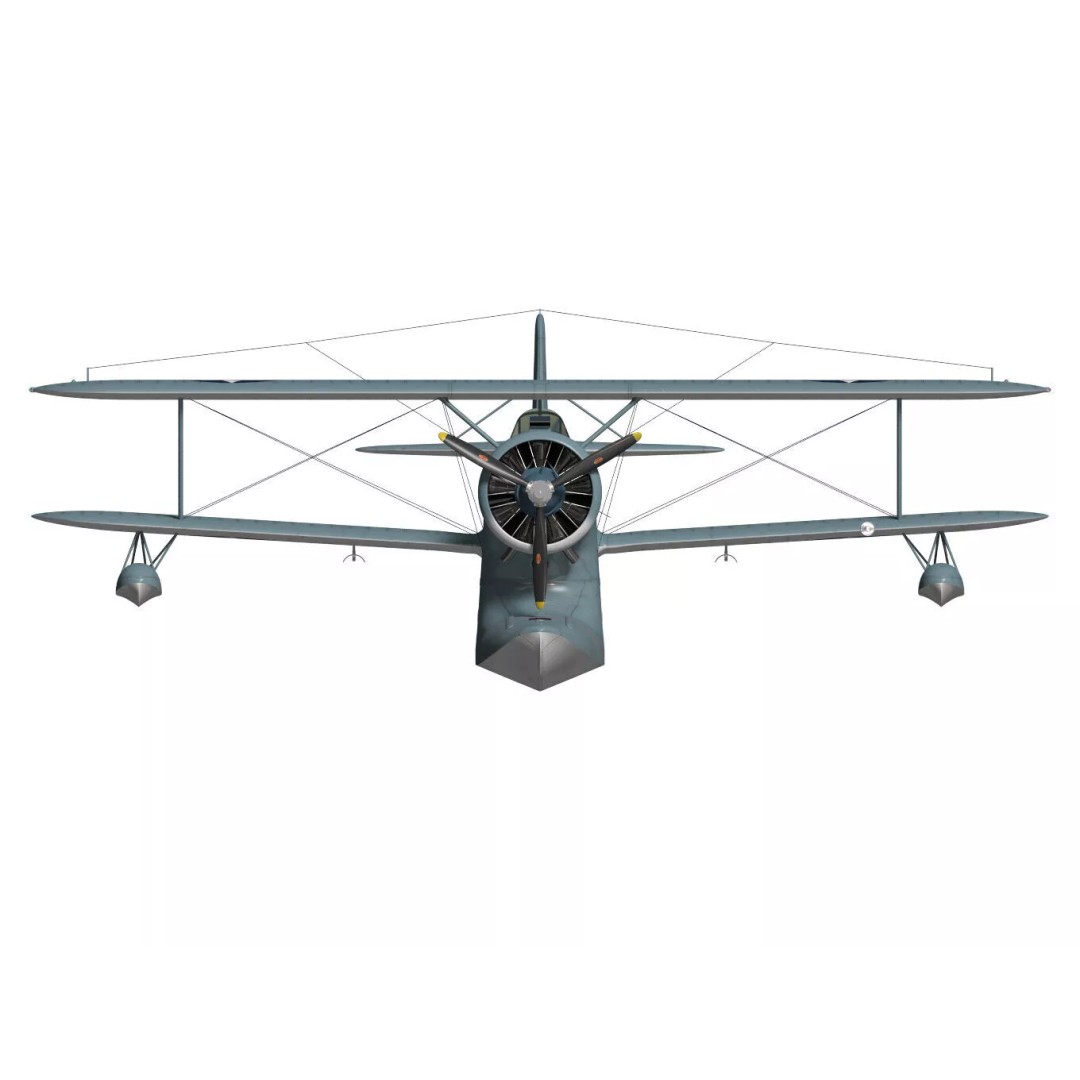 Grumman J2F Duck 3D Model – High Poly Amphibious Aircraft, FBX, OBJ - View 12