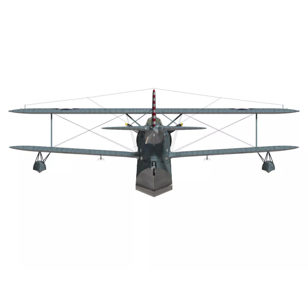 Grumman J2F Duck 3D Model – High Poly Amphibious Aircraft, FBX, OBJ - View 13