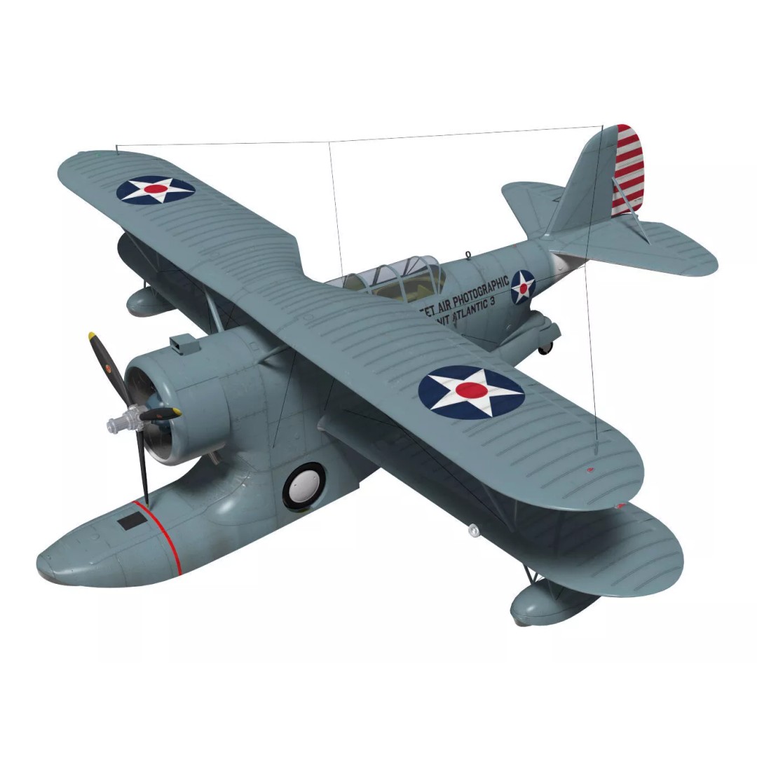 Grumman J2F Duck 3D Model – High Poly Amphibious Aircraft, FBX, OBJ - View 2