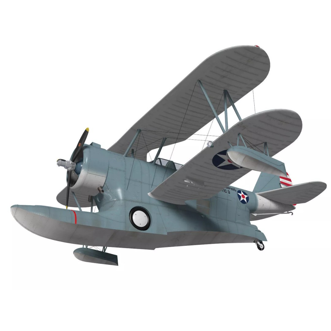 Grumman J2F Duck 3D Model – High Poly Amphibious Aircraft, FBX, OBJ - View 5
