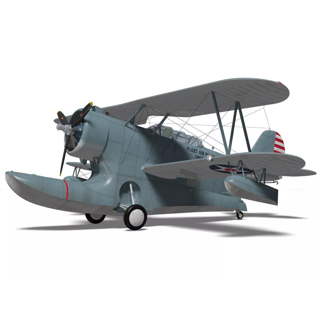 Grumman J2F Duck 3D Model – High Poly Amphibious Aircraft, FBX, OBJ - View 7