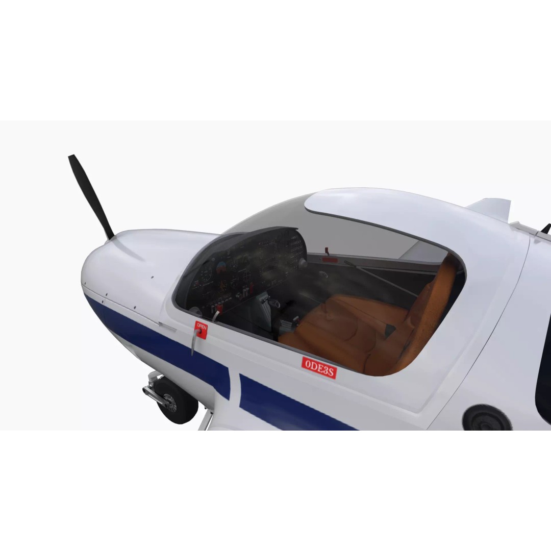 Diamond DA20 Aircraft 3D Model – Low Poly Rigged Game Asset, FBX - View 12