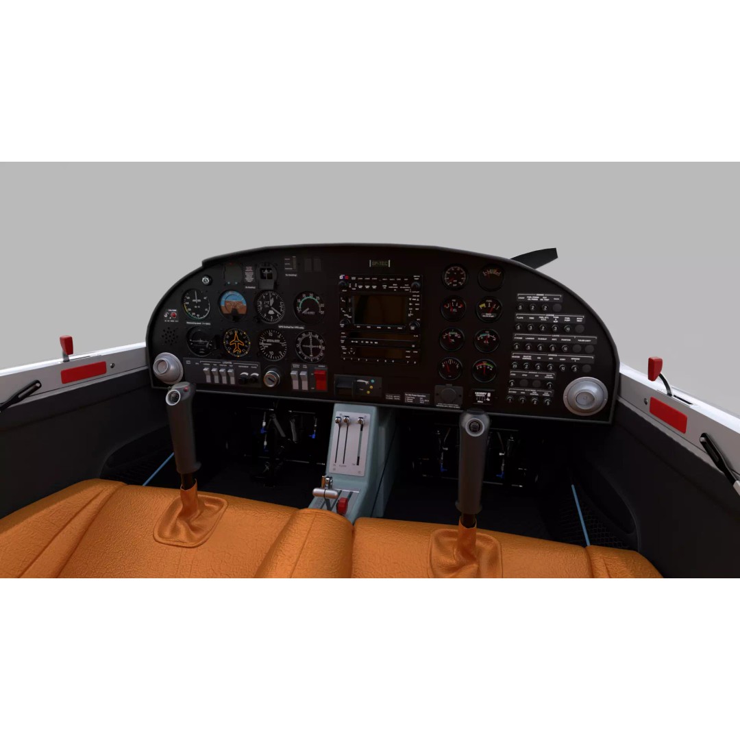 Diamond DA20 Aircraft 3D Model – Low Poly Rigged Game Asset, FBX - View 15