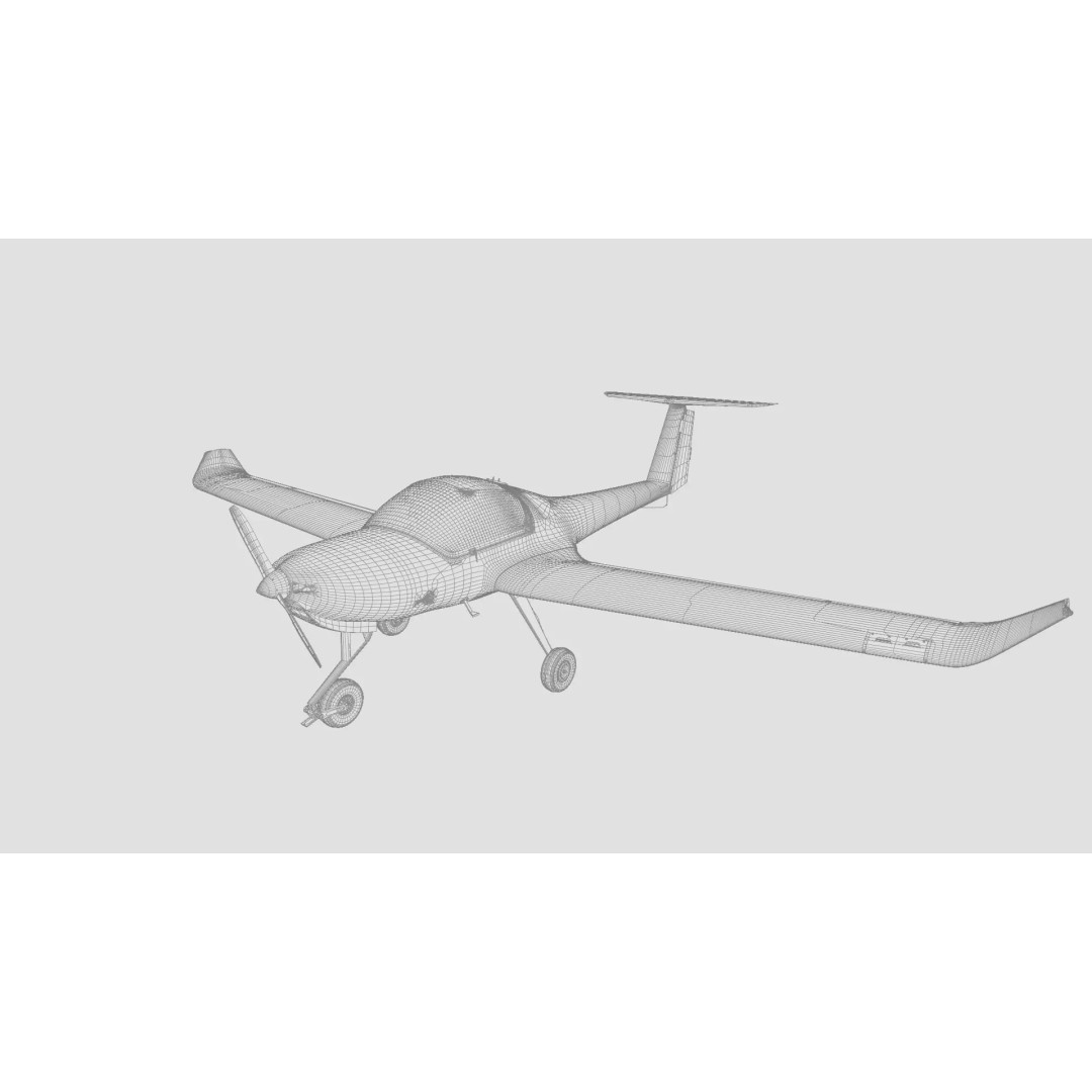 Diamond DA20 Aircraft 3D Model – Low Poly Rigged Game Asset, FBX - View 20