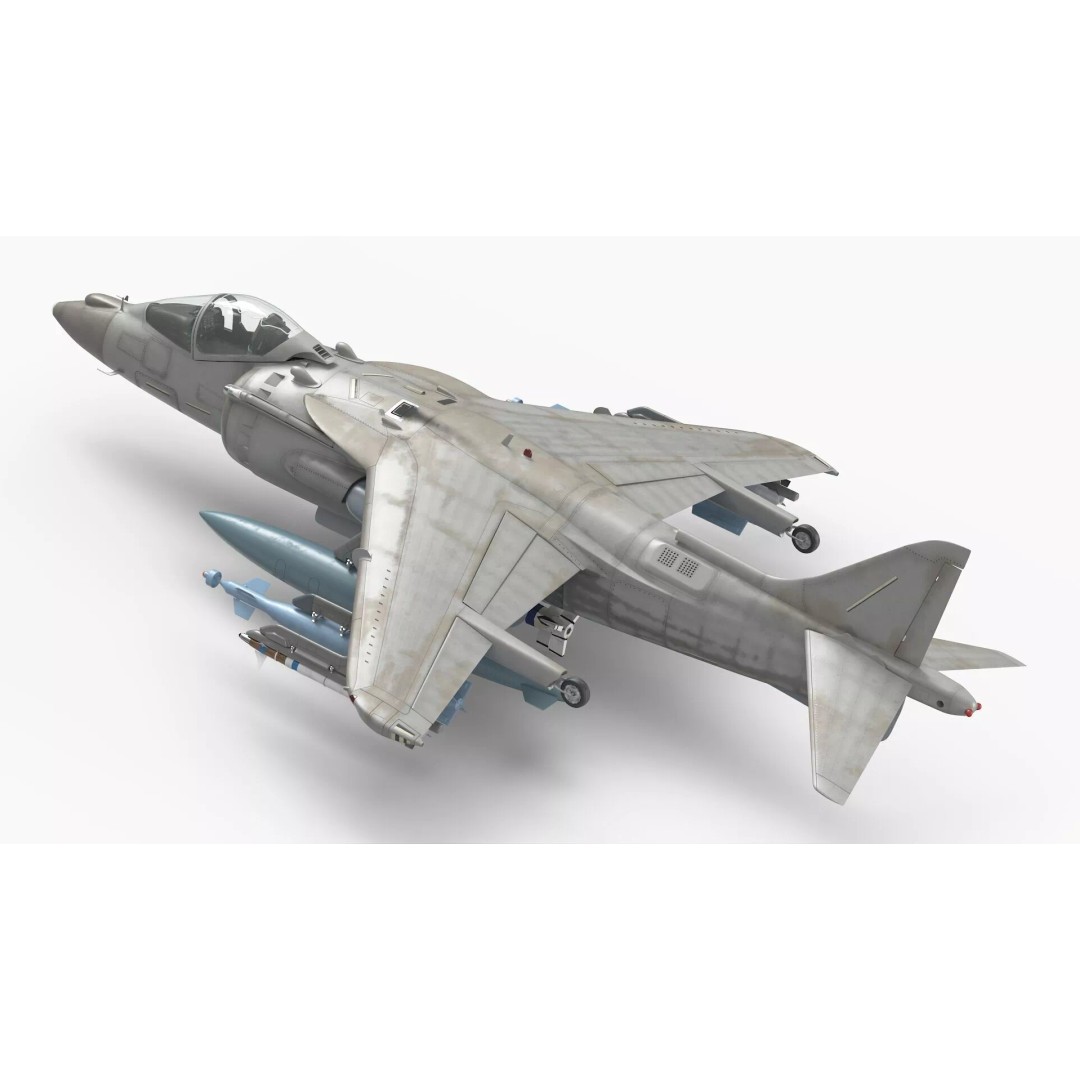 Light Attack Jet 3D Model – PBR Military Aircraft with Glide Bomb, FBX - View 2