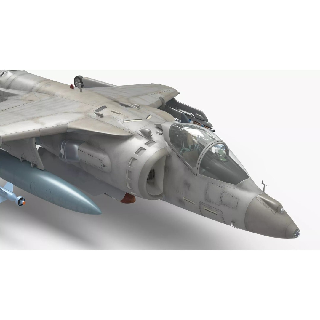 Light Attack Jet 3D Model – PBR Military Aircraft with Glide Bomb, FBX - View 4