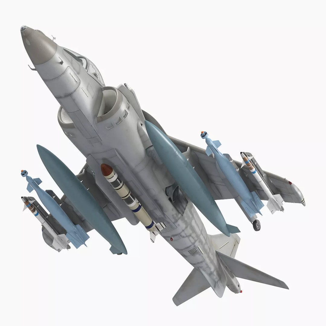 Light Attack Jet 3D Model – PBR Military Aircraft with Glide Bomb, FBX - View 6