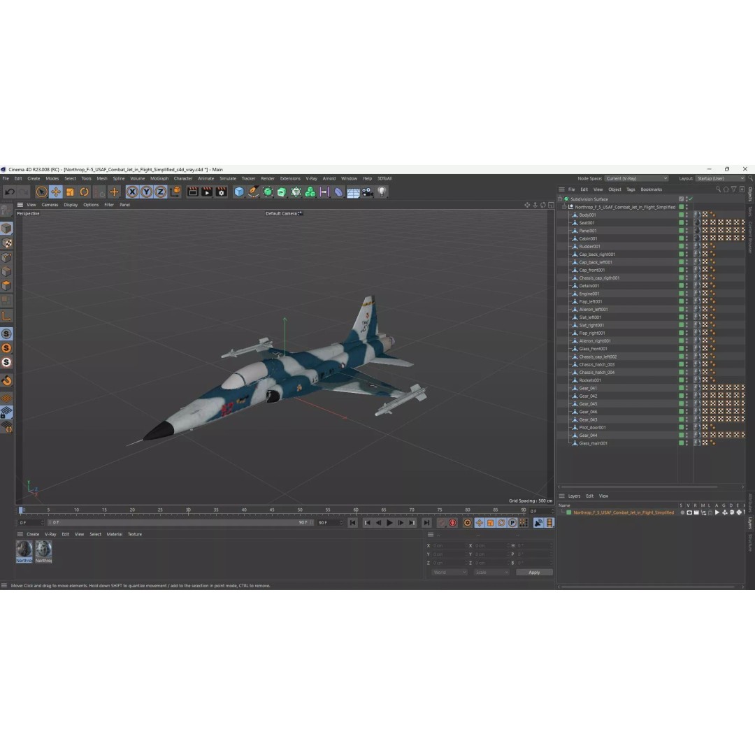 Northrop F-5 3D Model – High Poly Military Aircraft, FBX