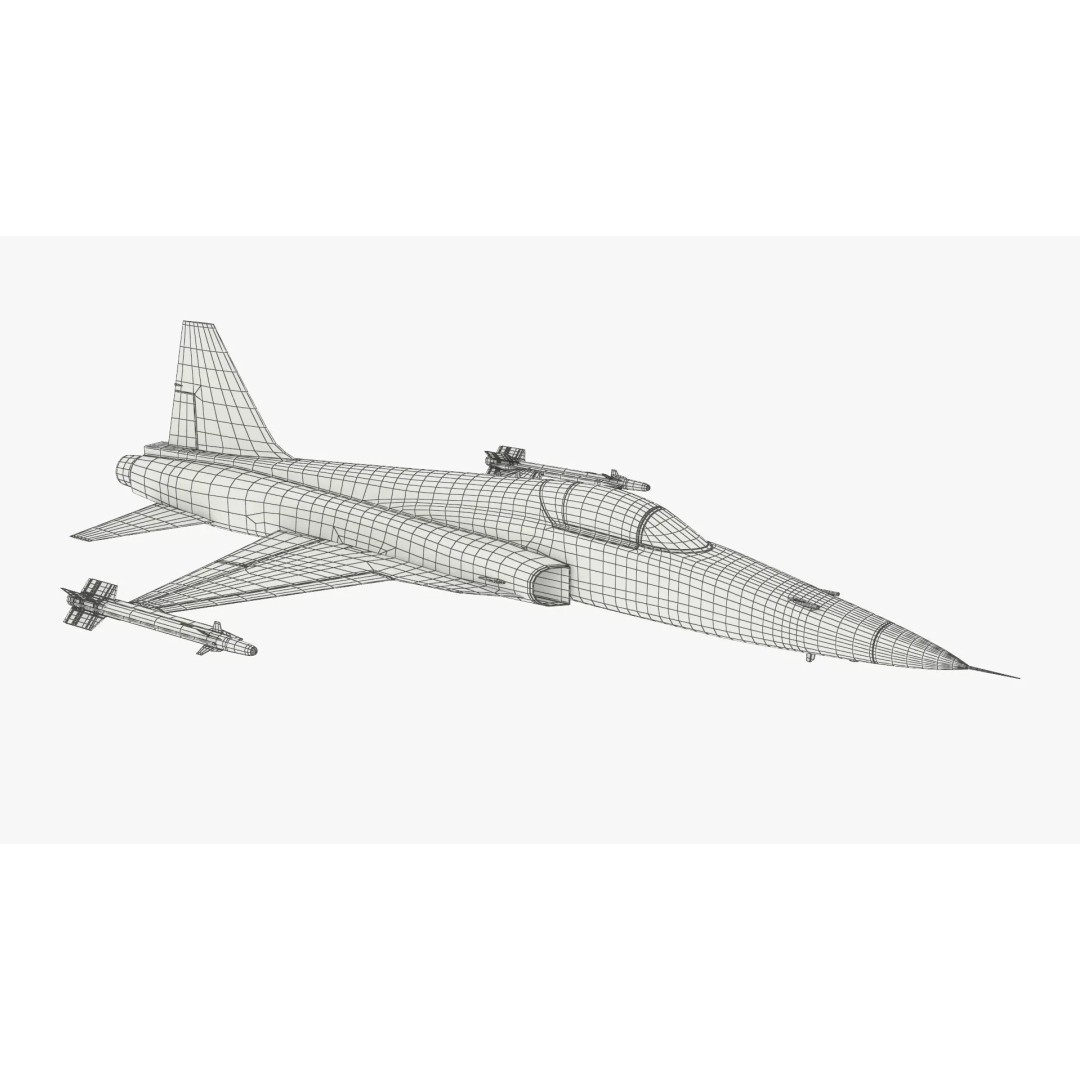 Northrop F-5 3D Model – High Poly Military Aircraft, FBX - View 12