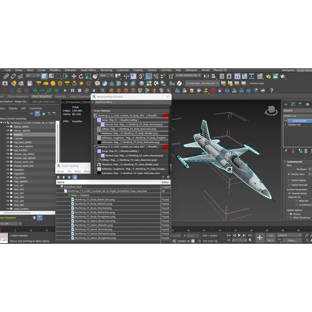 Northrop F-5 3D Model – High Poly Military Aircraft, FBX - View 16