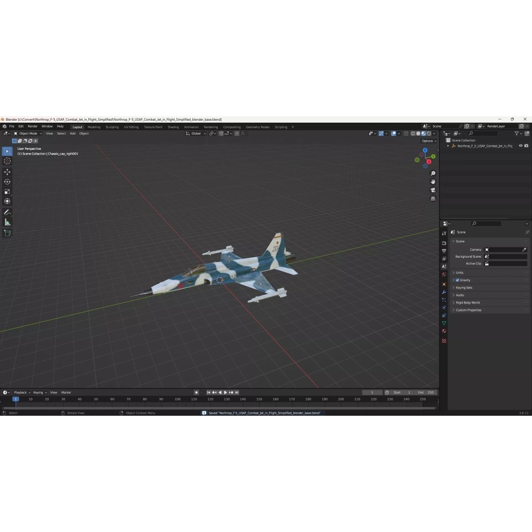Northrop F-5 3D Model – High Poly Military Aircraft, FBX - View 17