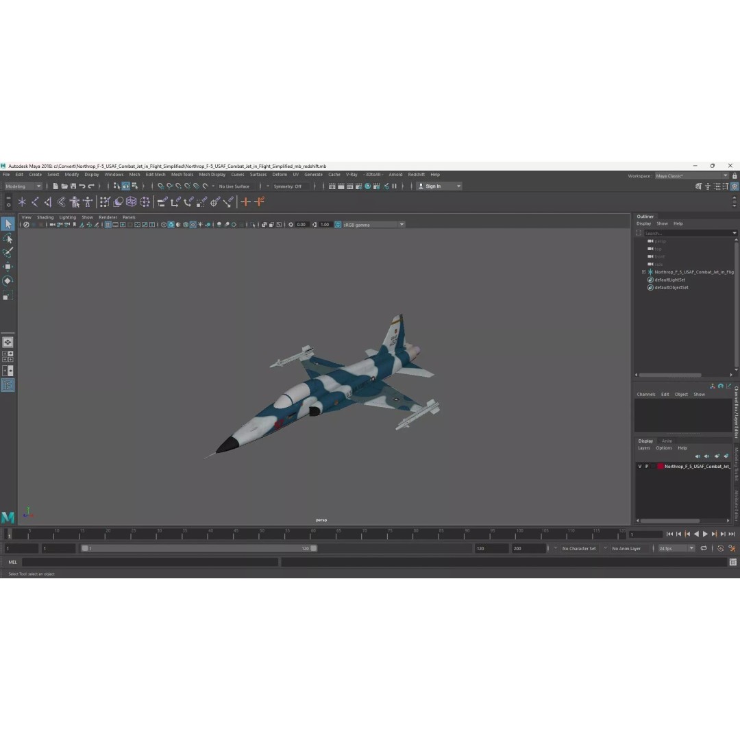 Northrop F-5 3D Model – High Poly Military Aircraft, FBX - View 18