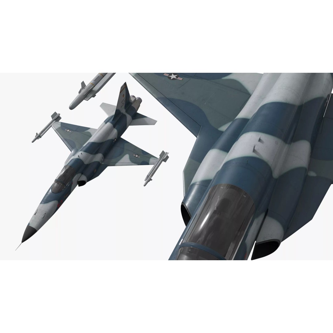 Northrop F-5 3D Model – High Poly Military Aircraft, FBX - View 3